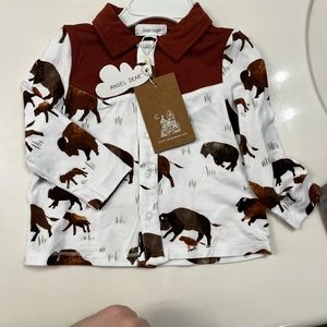 Angel dear bison long sleeve cowboy snap down!l